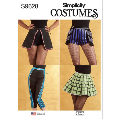 Simplicity Sewing Pattern S9628 Misses Costume Skirts Pants and Shorts by Andrea Schewe Designs 9628 Image 1 From Patternsandplains.com