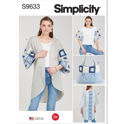 Simplicity Sewing Pattern S9633 Misses Crochet and Sew Top Jacket and Bag 9633 Image 1 From Patternsandplains.com