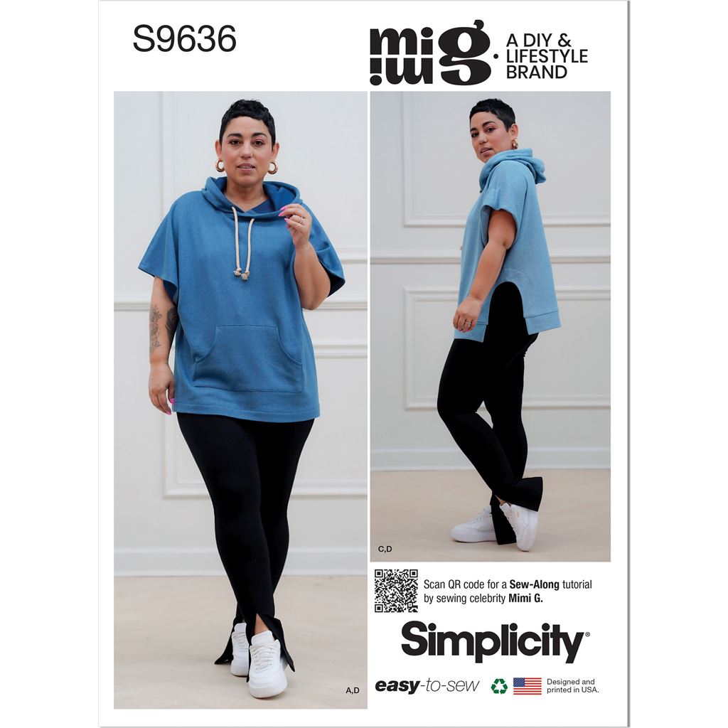 Simplicity Sewing Pattern S9636 Misses Hoodies and Leggings by Mimi G 9636 Image 1 From Patternsandplains.com