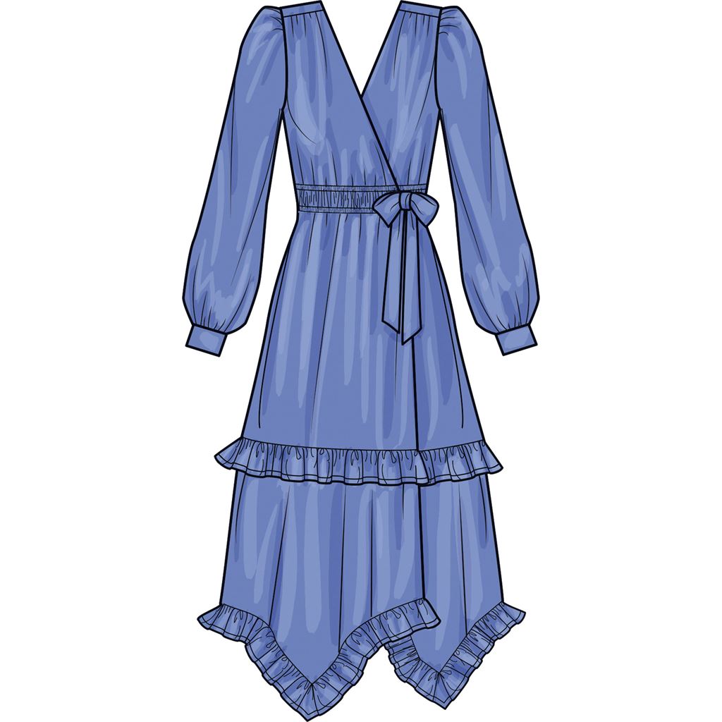 Simplicity Sewing Pattern S9639 Misses Midi Wrap Dress 9639 Image 4 From Patternsandplains.com