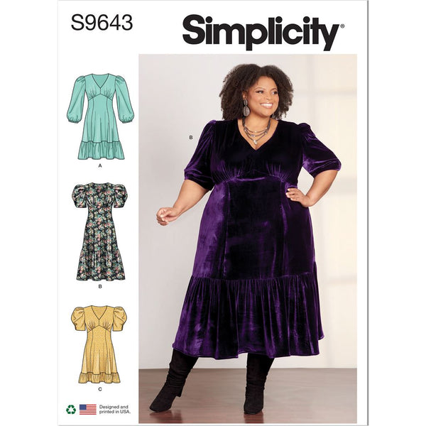 Simplicity Sewing Pattern S9643 Women's Dress 9643 - Patterns and Plains