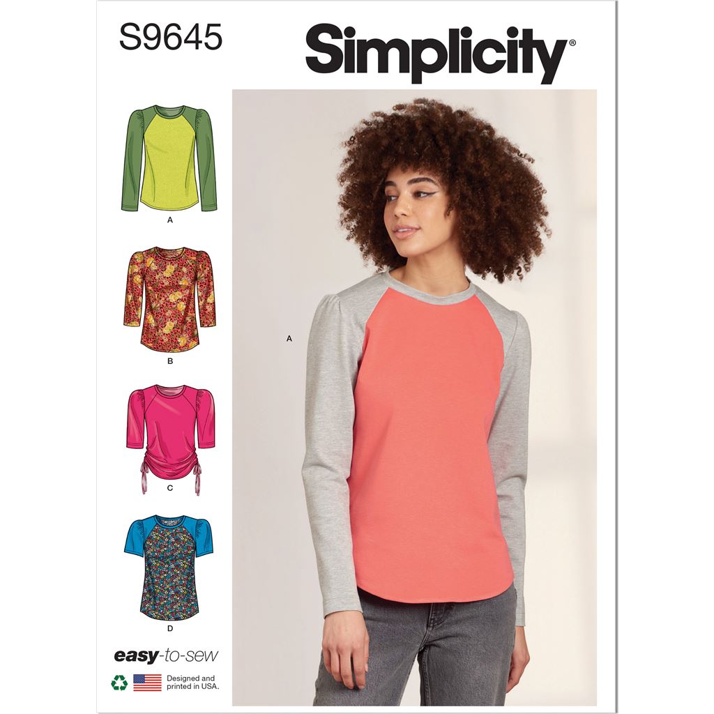 Simplicity Sewing Pattern S9645 Misses Knit Tops 9645 Image 1 From Patternsandplains.com
