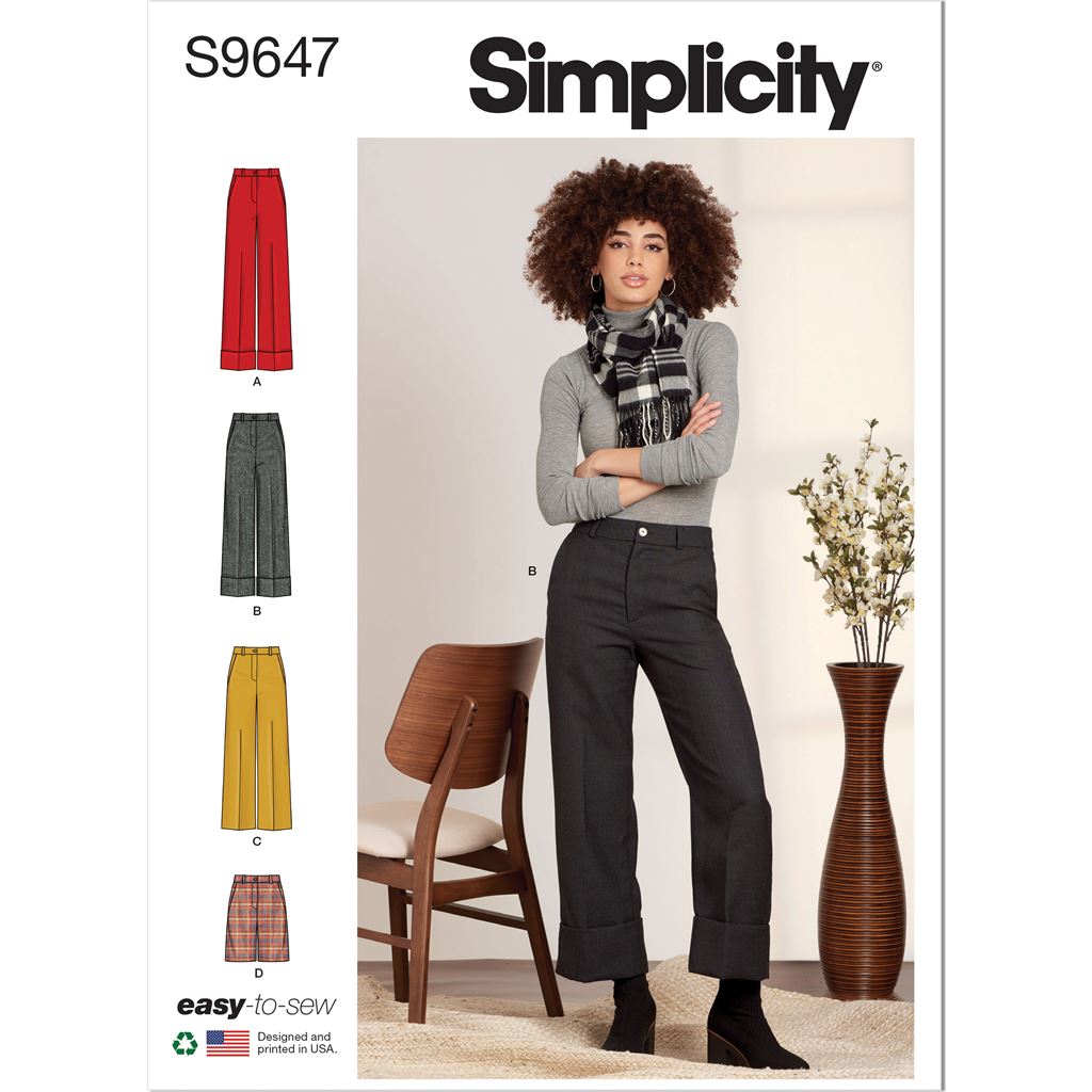 Simplicity Sewing Pattern S9647 Misses Pants and Shorts 9647 Image 1 From Patternsandplains.com