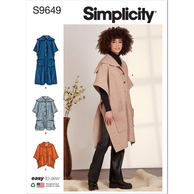 Simplicity Sewing Pattern S9649 Misses Ponchos 9649 Image 1 From Patternsandplains.com