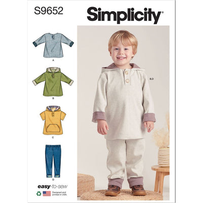 Simplicity Sewing Pattern S9652 Toddlers Tops and Pants 9652 Image 1 From Patternsandplains.com