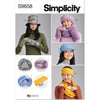 Simplicity Sewing Pattern S9658 Misses Hats Headband Mittens in Sizes S M L Cowl and Infinity Scarf 9658 Image 1 From Patternsandplains.com