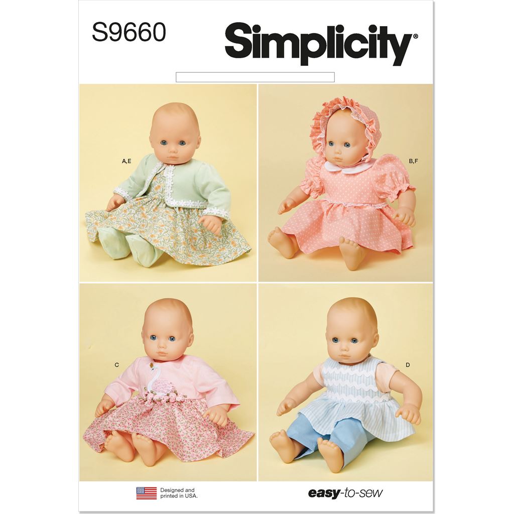 Simplicity Sewing Pattern S9660 15 Baby Doll Clothes 9660 Image 1 From Patternsandplains.com