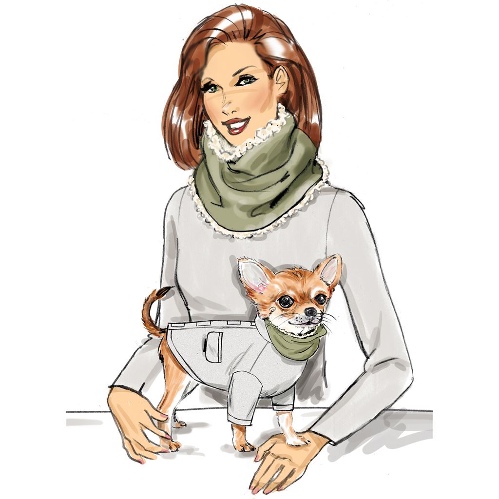 Simplicity Sewing Pattern S9663 Pet Coats with Optional Hoods and Cowls in Sizes S M L and Adult Cowl 9663 Image 3 From Patternsandplains.com