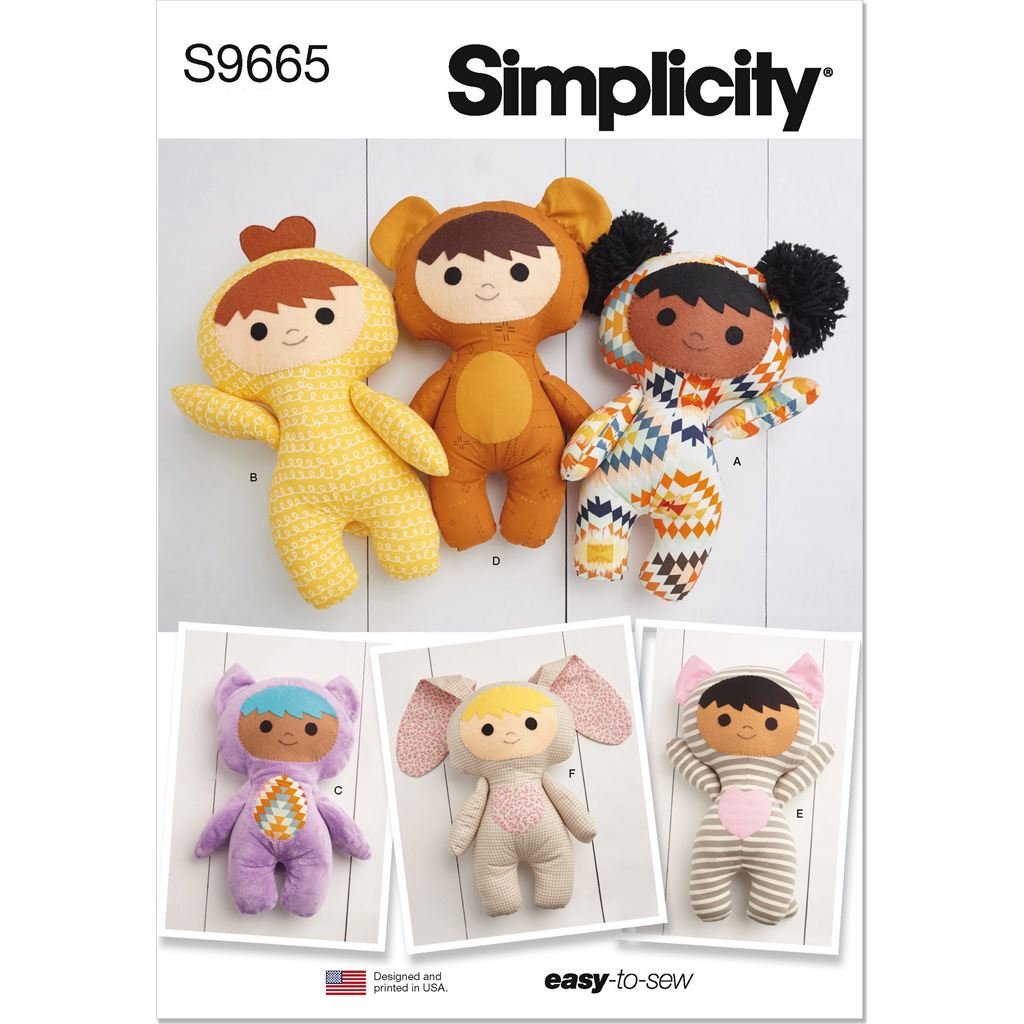 Simplicity Sewing Pattern S9665 Plush Dolls 9665 Image 1 From Patternsandplains.com