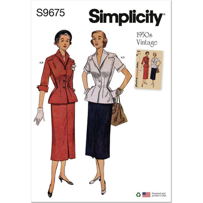 Simplicity Sewing Pattern S9675 Misses Vintage Skirt and Jacket 9675 Image 1 From Patternsandplains.com