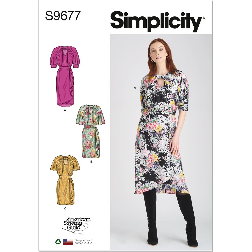 Simplicity Sewing Pattern S9677 Misses Dresses with Sleeve and Length Variations 9677 Image 1 From Patternsandplains.com