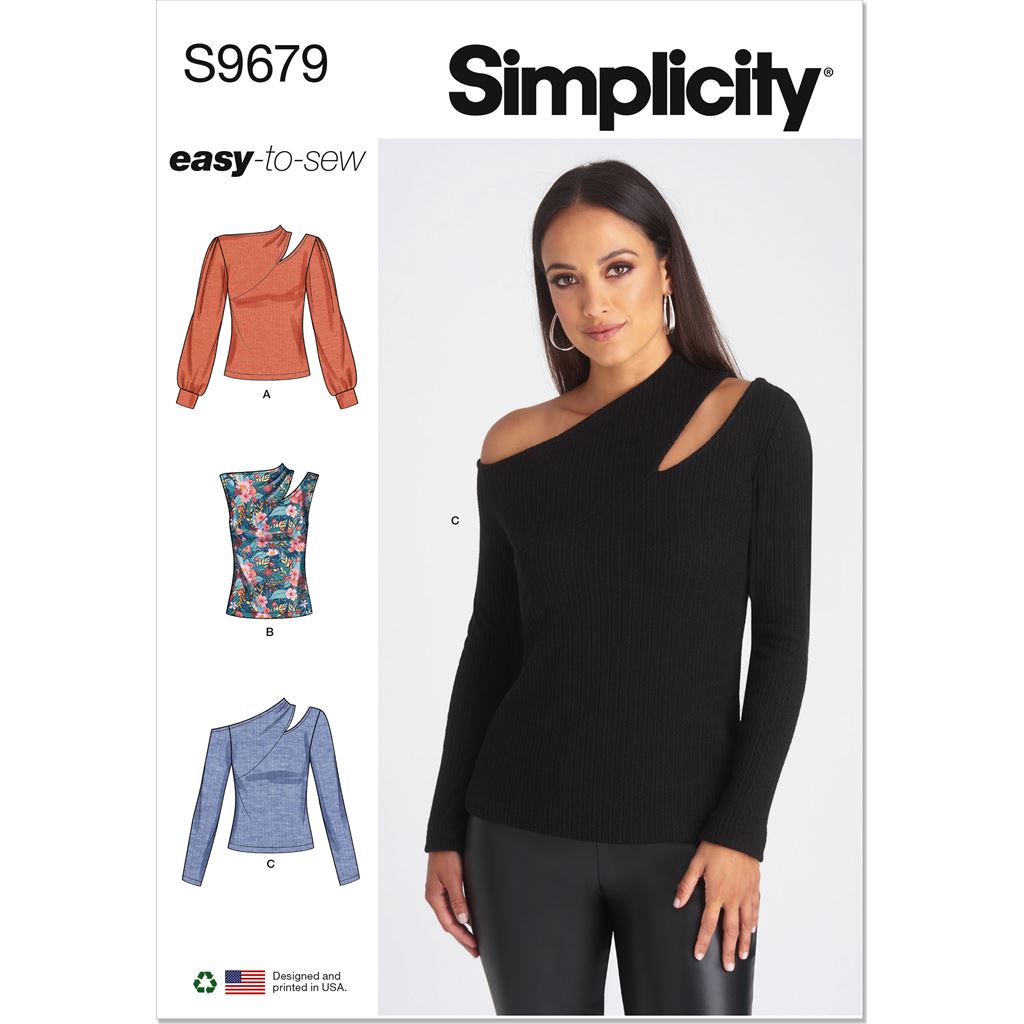 Simplicity Sewing Pattern S9679 Misses Knit Top with Sleeve Variations 9679 Image 1 From Patternsandplains.com
