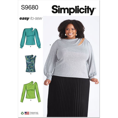 Simplicity Sewing Pattern S9680 Womens Knit Top with Sleeve Variations 9680 Image 1 From Patternsandplains.com