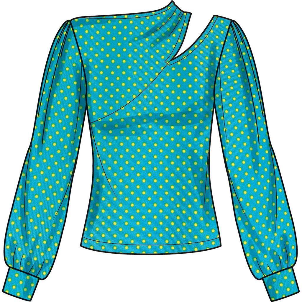 Simplicity Sewing Pattern S9680 Womens Knit Top with Sleeve Variations 9680 Image 3 From Patternsandplains.com
