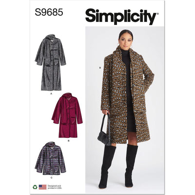 Simplicity Sewing Pattern S9685 Misses Coat and Jacket 9685 Image 1 From Patternsandplains.com