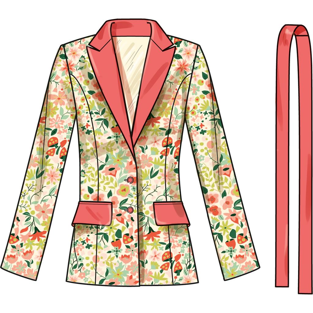 Simplicity Sewing Pattern S9688 Misses and Womens Jacket with Tie Belt 9688 Image 4 From Patternsandplains.com