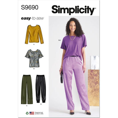 Simplicity Sewing Pattern S9690 Misses Tops and Pull On Pants 9690 Image 1 From Patternsandplains.com