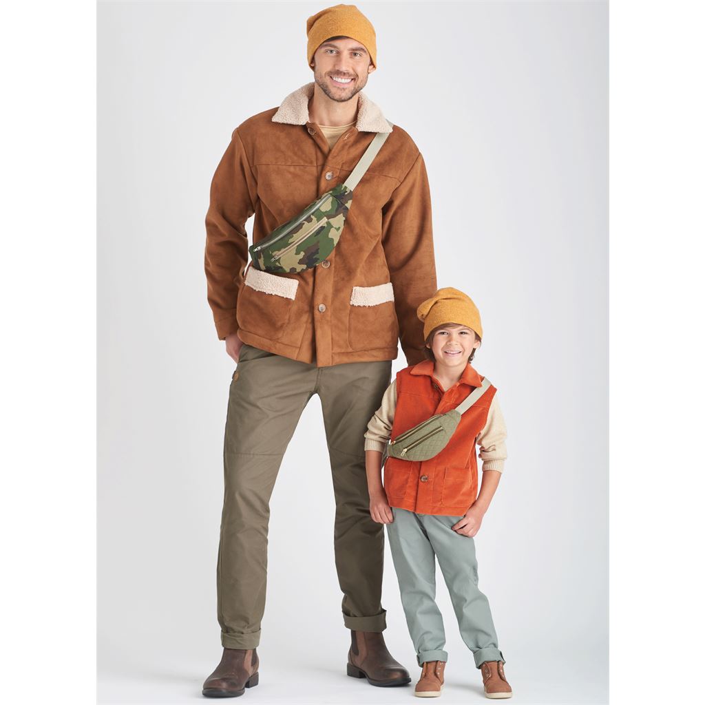 Simplicity Sewing Pattern S9694 Boys and Mens Jacket Vest Hat and Crossbody Bag 9694 Image 2 From Patternsandplains.com