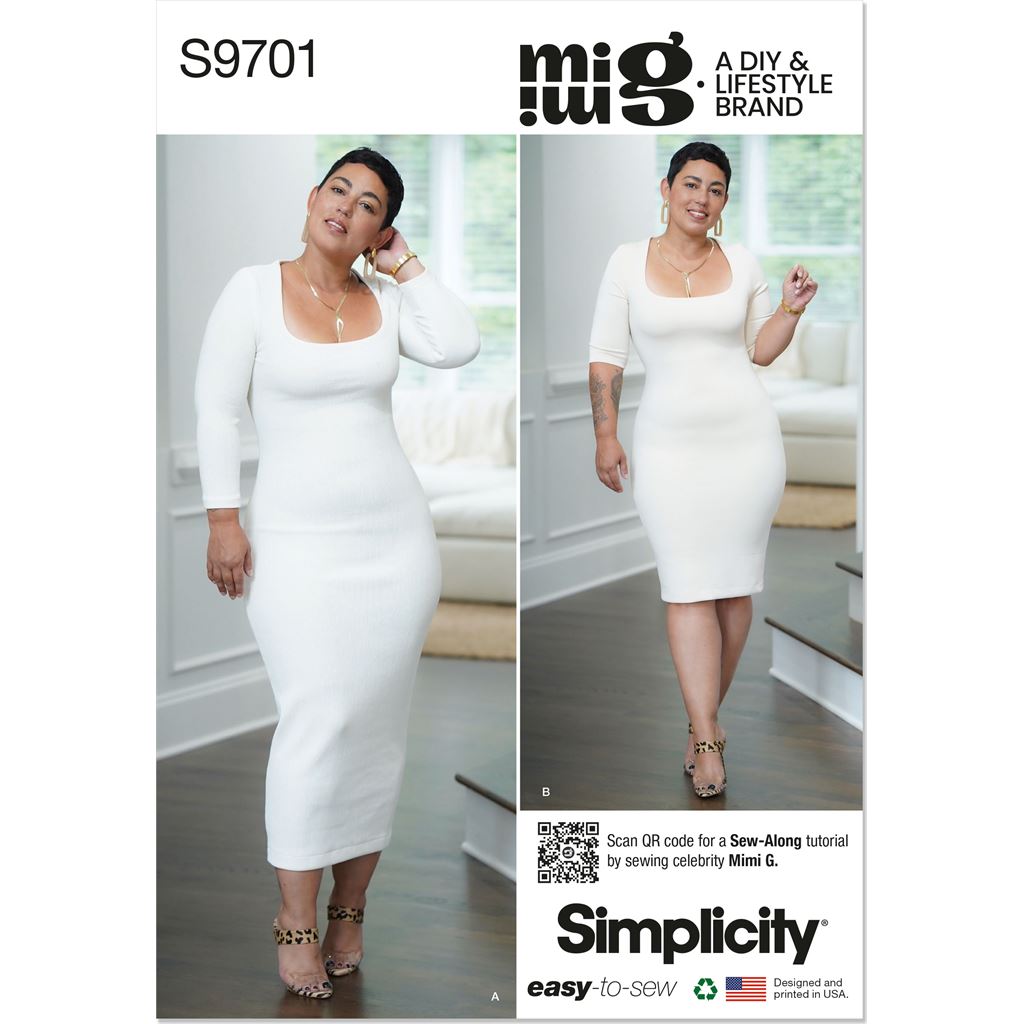 Simplicity Sewing Pattern S9701 Misses Knit Dress in Two Lengths by Mimi G Style 9701 Image 1 From Patternsandplains.com