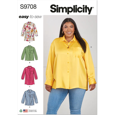 Simplicity Sewing Pattern S9708 Womens Shirts 9708 Image 1 From Patternsandplains.com
