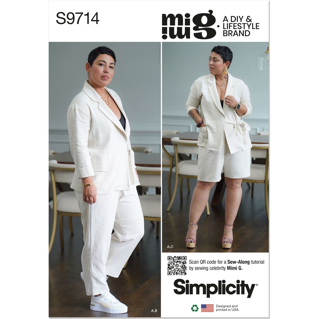 Simplicity Sewing Pattern S9714 Misses Jacket Pants and Shorts by Mimi G Style 9714 Image 1 From Patternsandplains.com