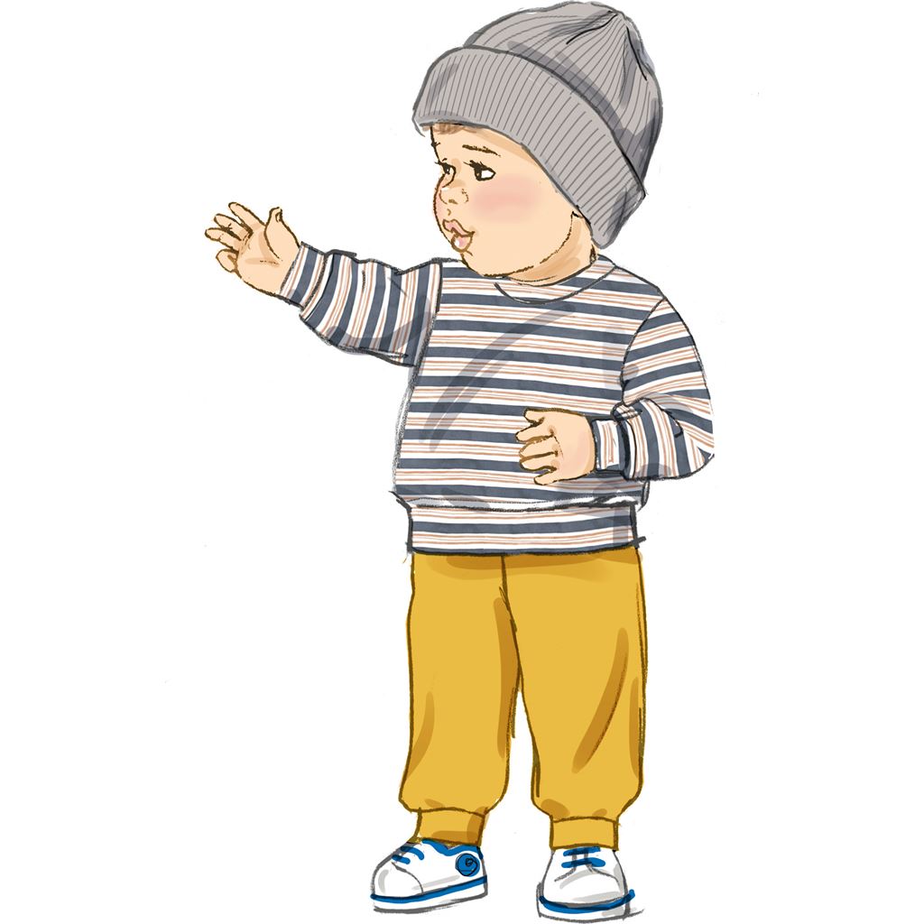 Simplicity Sewing Pattern S9720 Babies Knit Dress Top Pants Hat and Headband in Sizes S M L 9720 Image 3 From Patternsandplains.com