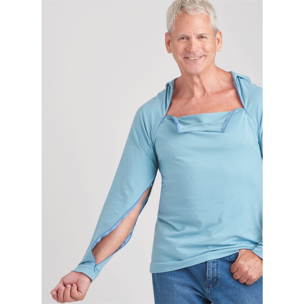 Simplicity Sewing Pattern S9723 Unisex Dual Port Access Chemo Top and Hoodie 9723 Image 5 From Patternsandplains.com