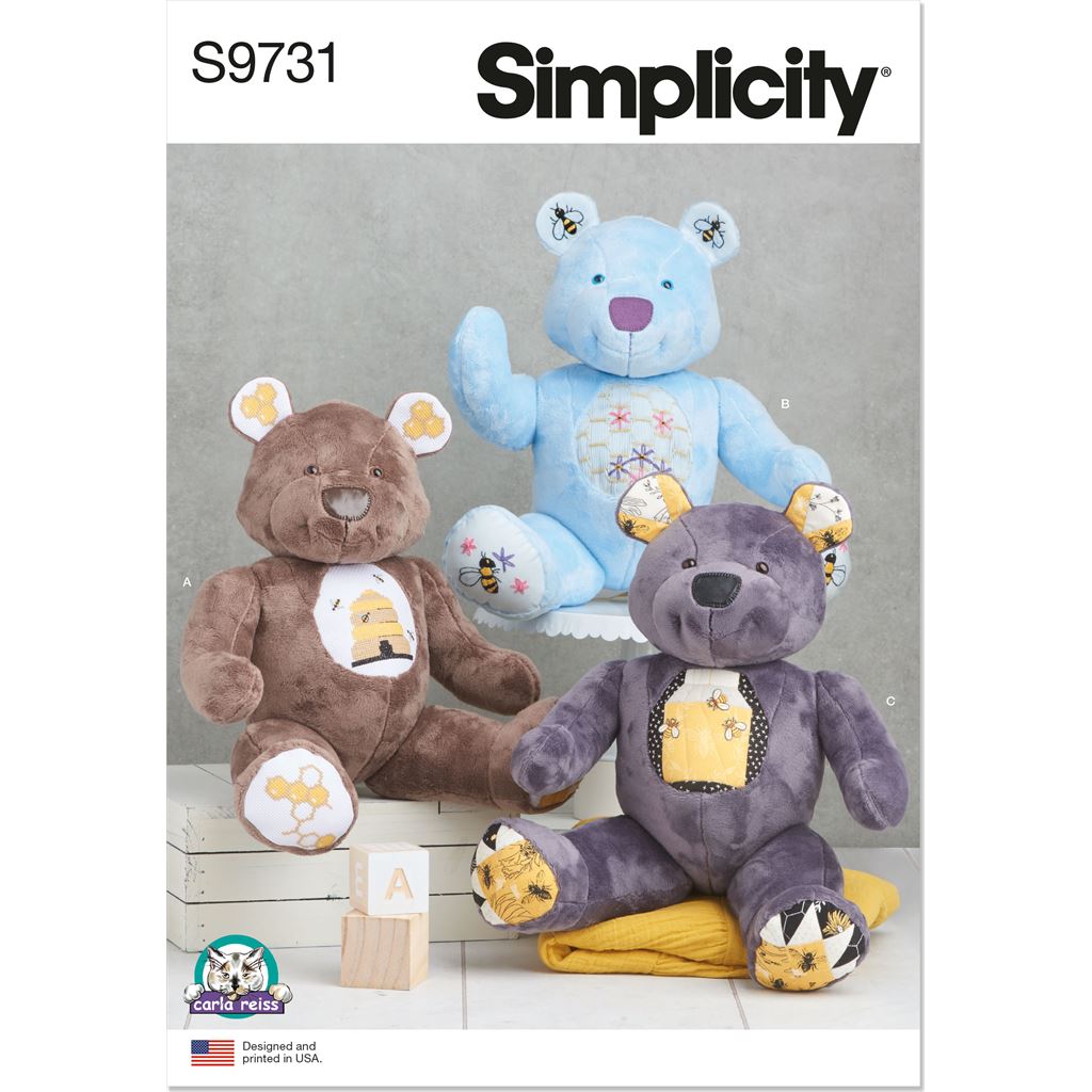 Simplicity Sewing Pattern S9731 Stuffed Bear by Carla Reiss Design 9731 Image 1 From Patternsandplains.com