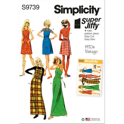 Simplicity Sewing Pattern S9739 Misses Back Wrap Dress and Jumper in Two Lengths 9739 Image 1 From Patternsandplains.com