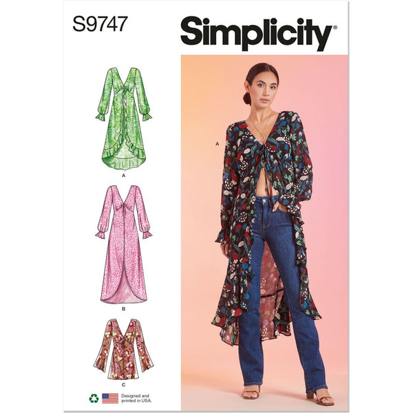 Simplicity Sewing Pattern S9747 Misses' Dusters 9747 - Patterns and Plains