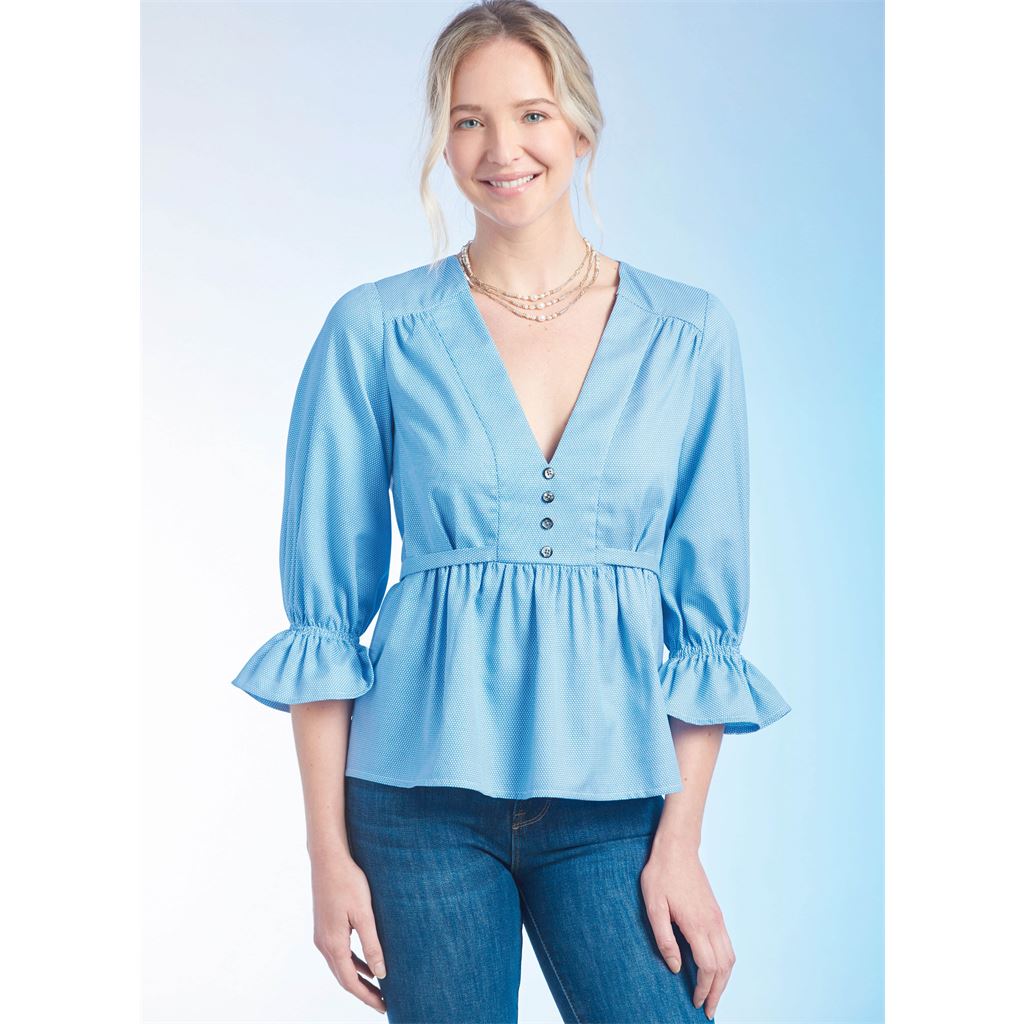 Simplicity Sewing Pattern S9748 Misses Top with Sleeve Variations 9748 Image 2 From Patternsandplains.com