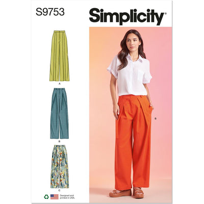 Simplicity Sewing Pattern S9753 Misses Pants 9753 Image 1 From Patternsandplains.com