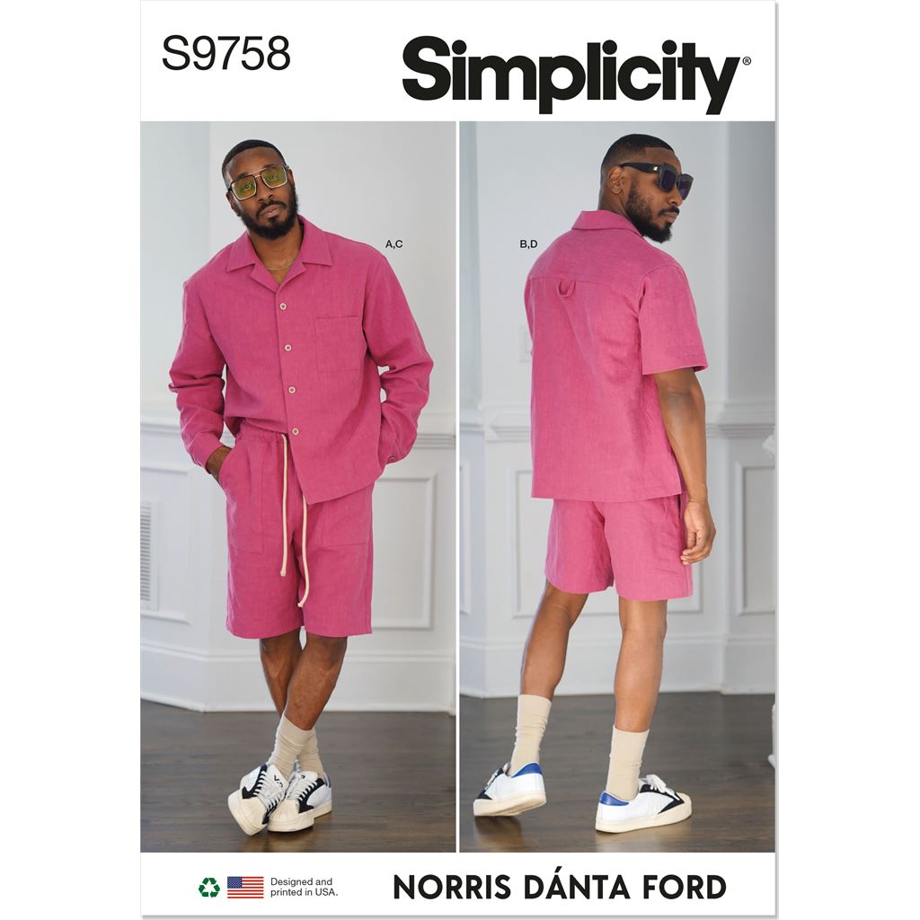 Simplicity Sewing Pattern S9758 Mens Shirts and Shorts by Norris Danta Ford 9758 Image 1 From Patternsandplains.com