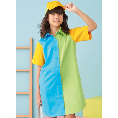 Simplicity Sewing Pattern S9763 Girls Shirtdresses Shirts and Hat 9763 Image 2 From Patternsandplains.com