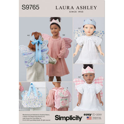 Simplicity Sewing Pattern S9765 Childrens Wings Crown Tote Backpack and Wings and Crown for Doll by Laura Ashley 9765 Image 1 From Patternsandplains.com