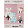 Simplicity Sewing Pattern S9771 Plush Bear with Clothes and Hats by Laura Ashley 9771 Image 1 From Patternsandplains.com
