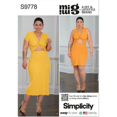 Simplicity Sewing Pattern S9778 Misses' Knit Dress in Two Lengths by Mimi G  Style 9778 - Patterns and Plains