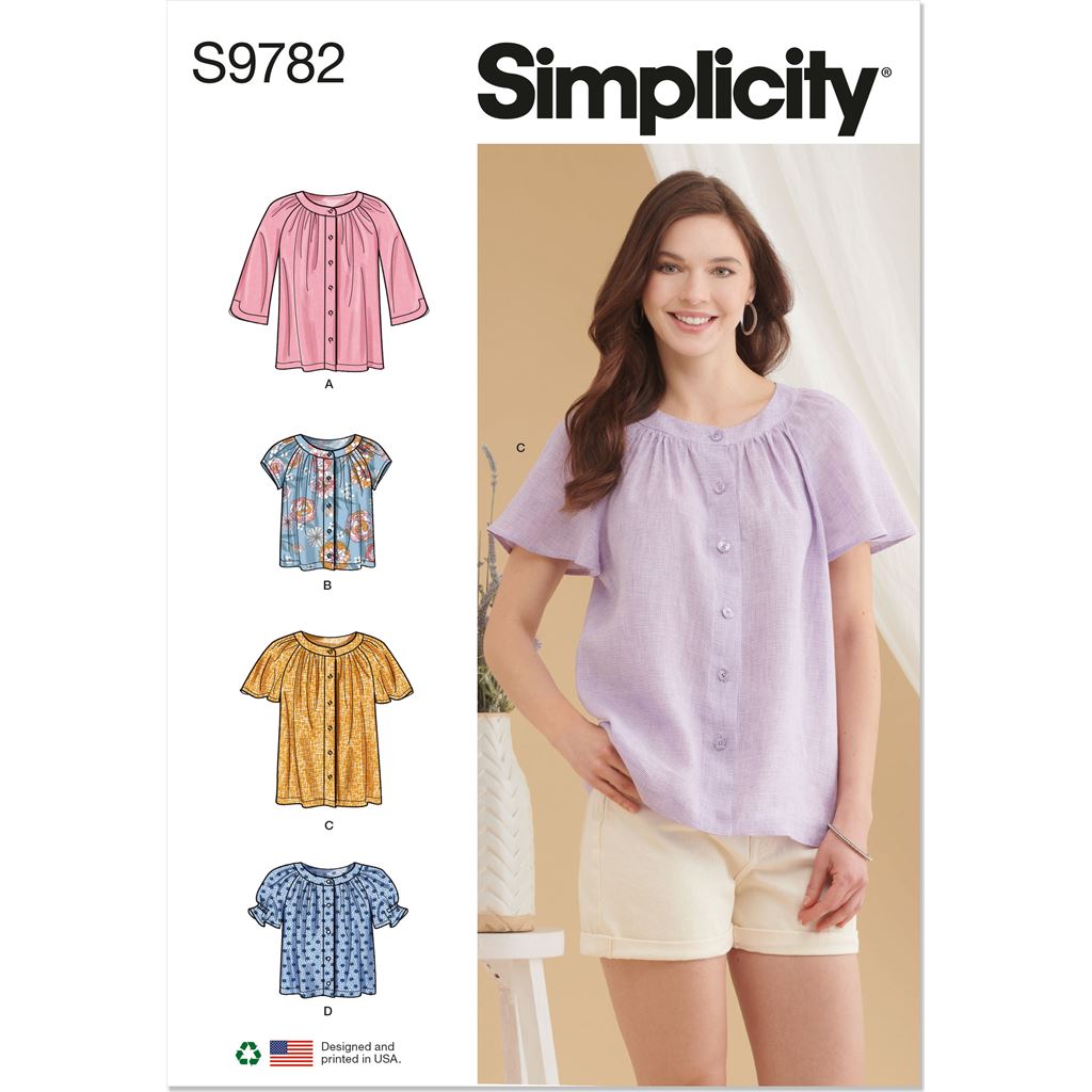 Simplicity Sewing Pattern S9782 Misses Tops 9782 Image 1 From Patternsandplains.com