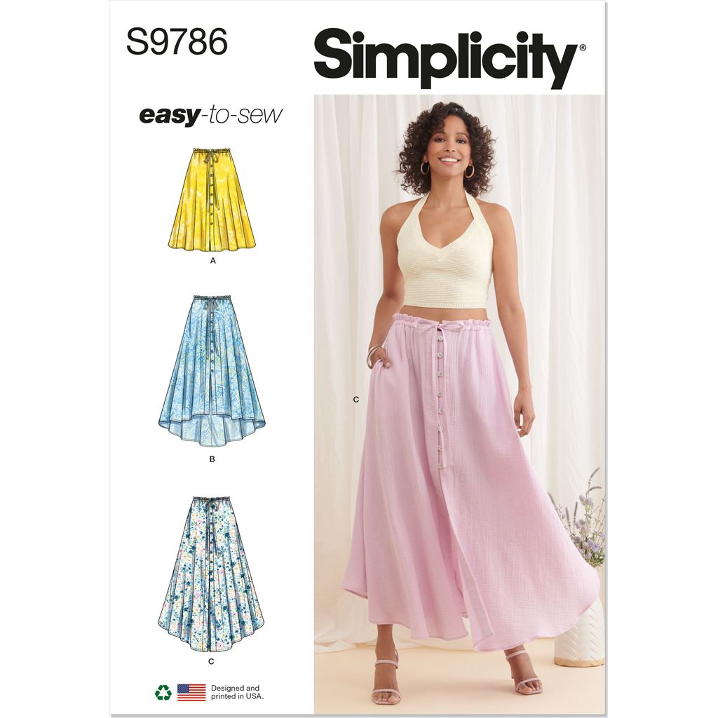 Simplicity Sewing Pattern S9786 Misses Skirt With Hemline Variations 9786 Image 1 From Patternsandplains.com