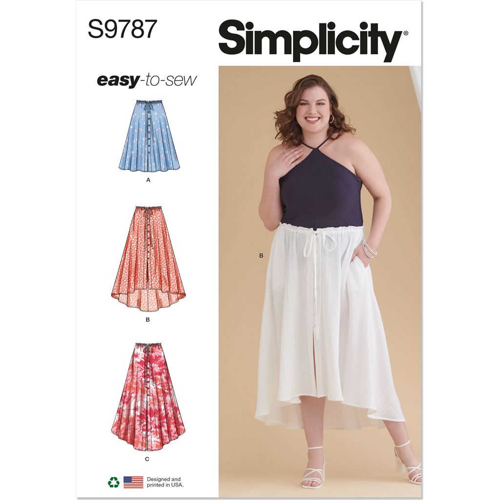 Simplicity Sewing Pattern S9787 Womens Skirt With Hemline Variations 9787 Image 1 From Patternsandplains.com