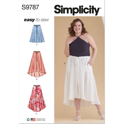 Simplicity Sewing Pattern S9787 Womens Skirt With Hemline Variations 9787 Image 1 From Patternsandplains.com