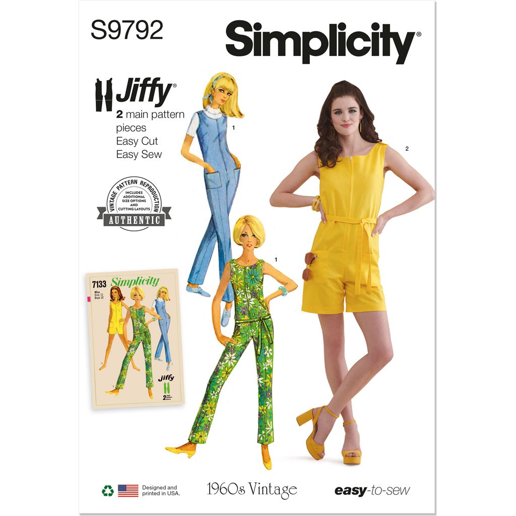Simplicity Sewing Pattern S9792 Misses Jumpsuit in Two Lengths 9792 Image 1 From Patternsandplains.com