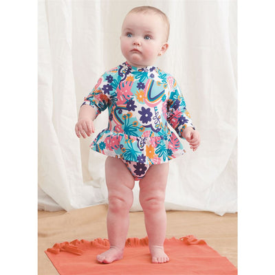 Simplicity Sewing Pattern S9796 Babies Swimsuits with Rash Guard and Headband in One Size 9796 Image 2 From Patternsandplains.com