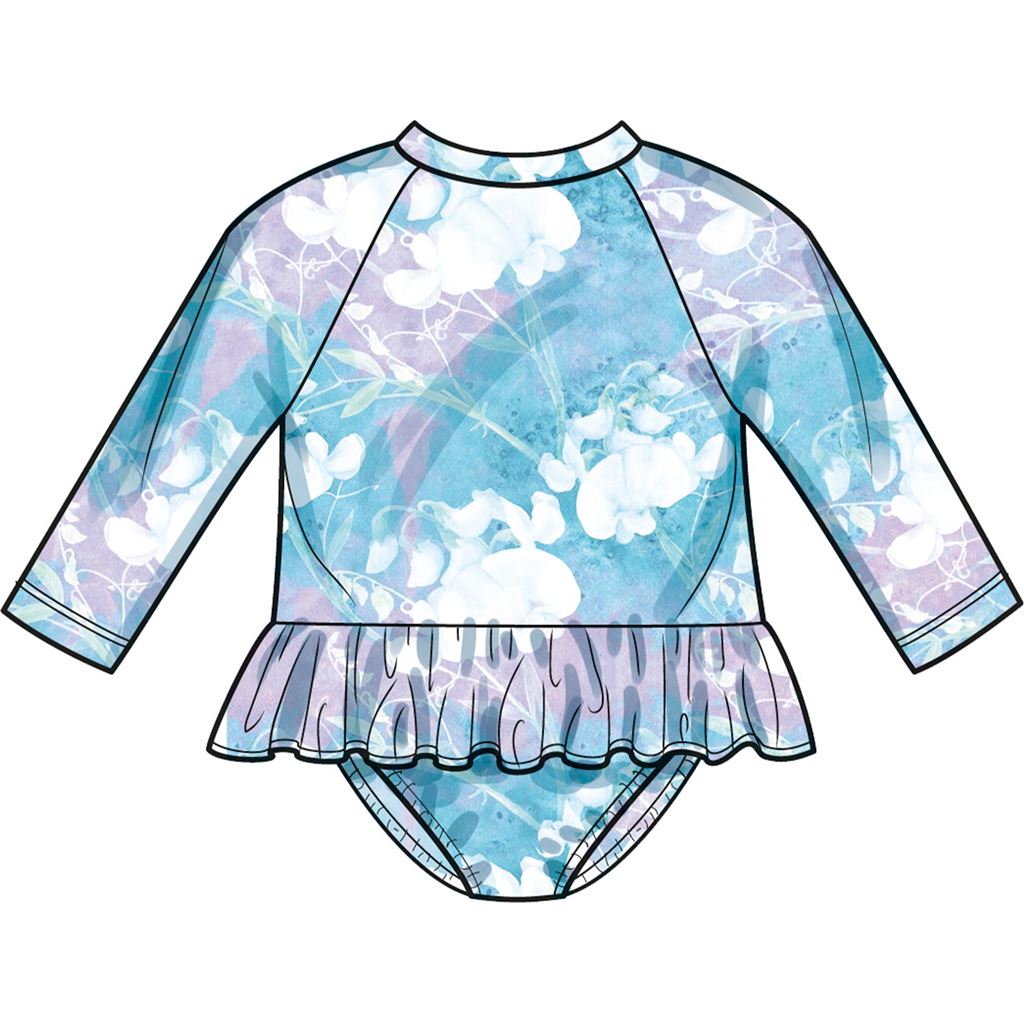 Simplicity Sewing Pattern S9796 Babies Swimsuits with Rash Guard and Headband in One Size 9796 Image 5 From Patternsandplains.com