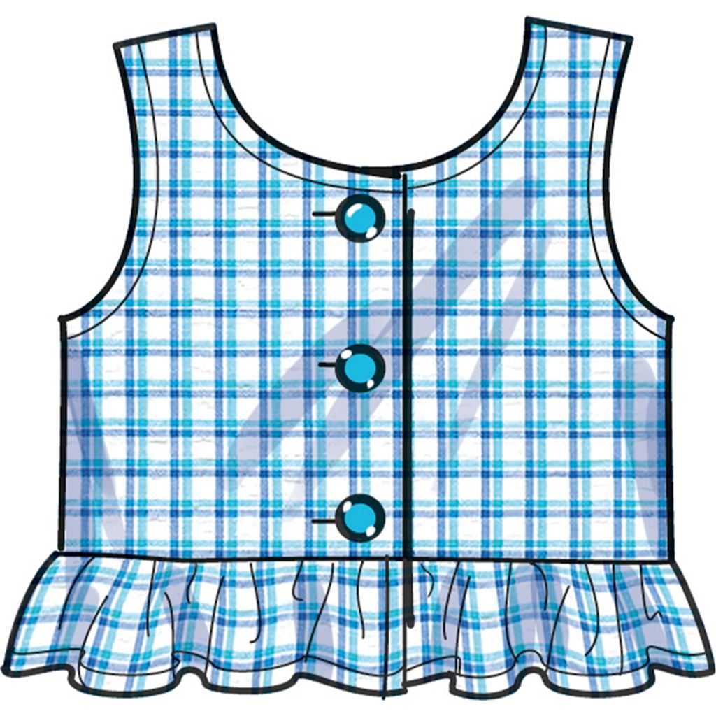 Simplicity Sewing Pattern S9797 Toddlers Tops Skort Pants and Hat in Three Sizes 9797 Image 3 From Patternsandplains.com