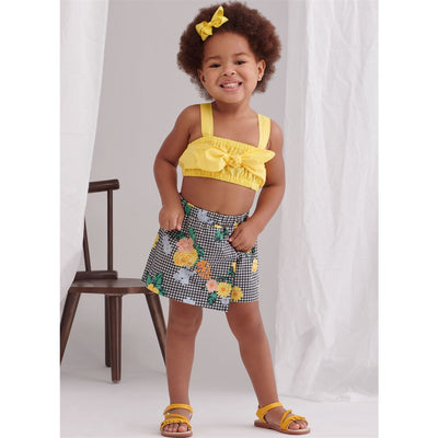Simplicity Sewing Pattern S9797 Toddlers Tops Skort Pants and Hat in Three Sizes 9797 Image 9 From Patternsandplains.com