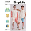 Simplicity Sewing Pattern S9801 Girls and Boys Sweatshirts and Shorts 9801 Image 1 From Patternsandplains.com