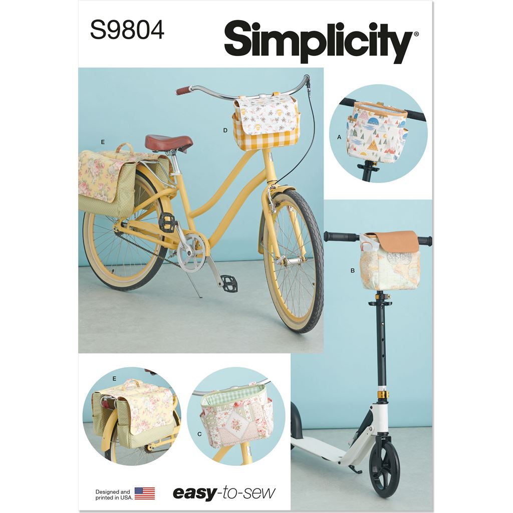Simplicity Sewing Pattern S9804 Bicycle Baskets Bags and Panniers 9804 Image 1 From Patternsandplains.com