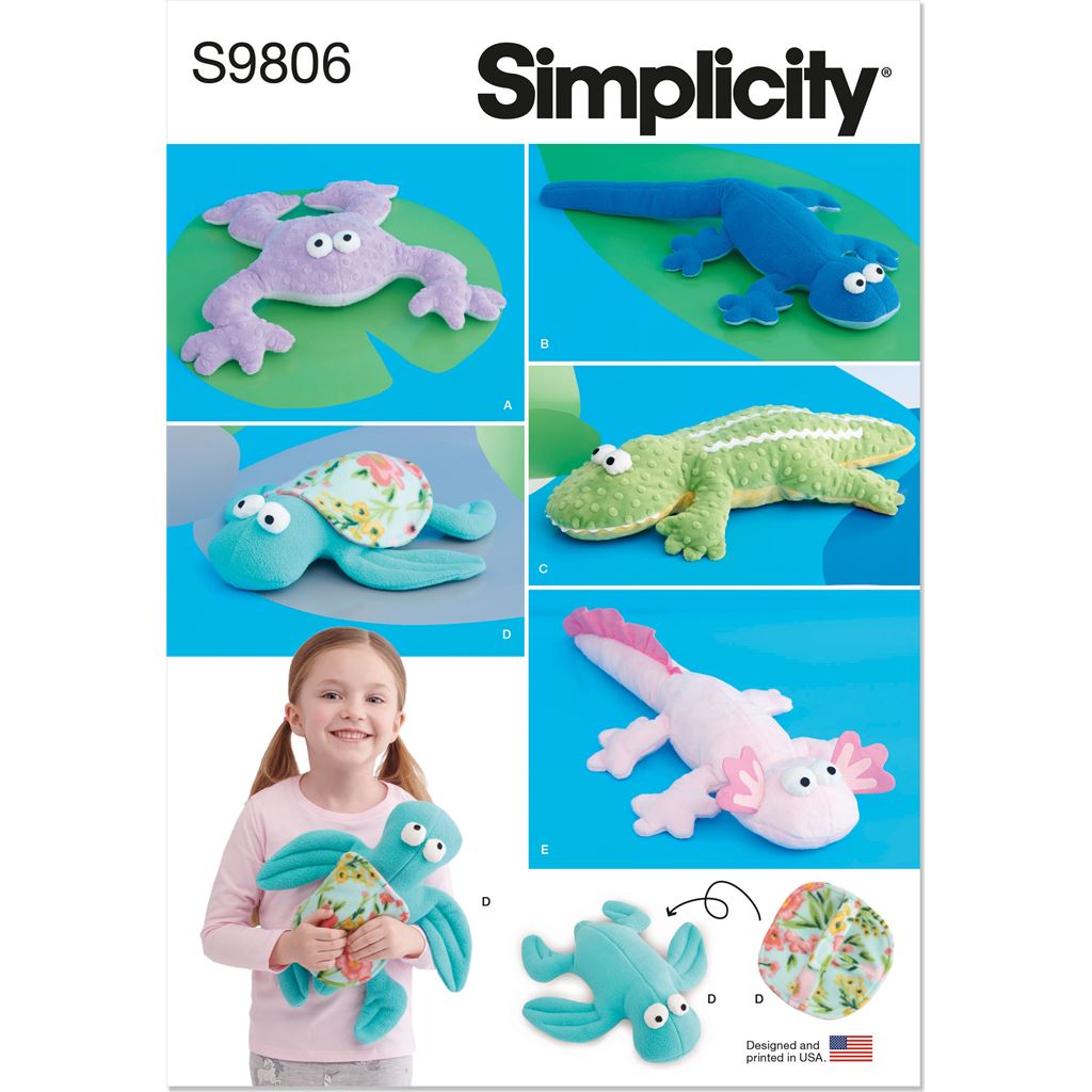 Simplicity Sewing Pattern S9806 Plush Reptiles 9806 Image 1 From Patternsandplains.com