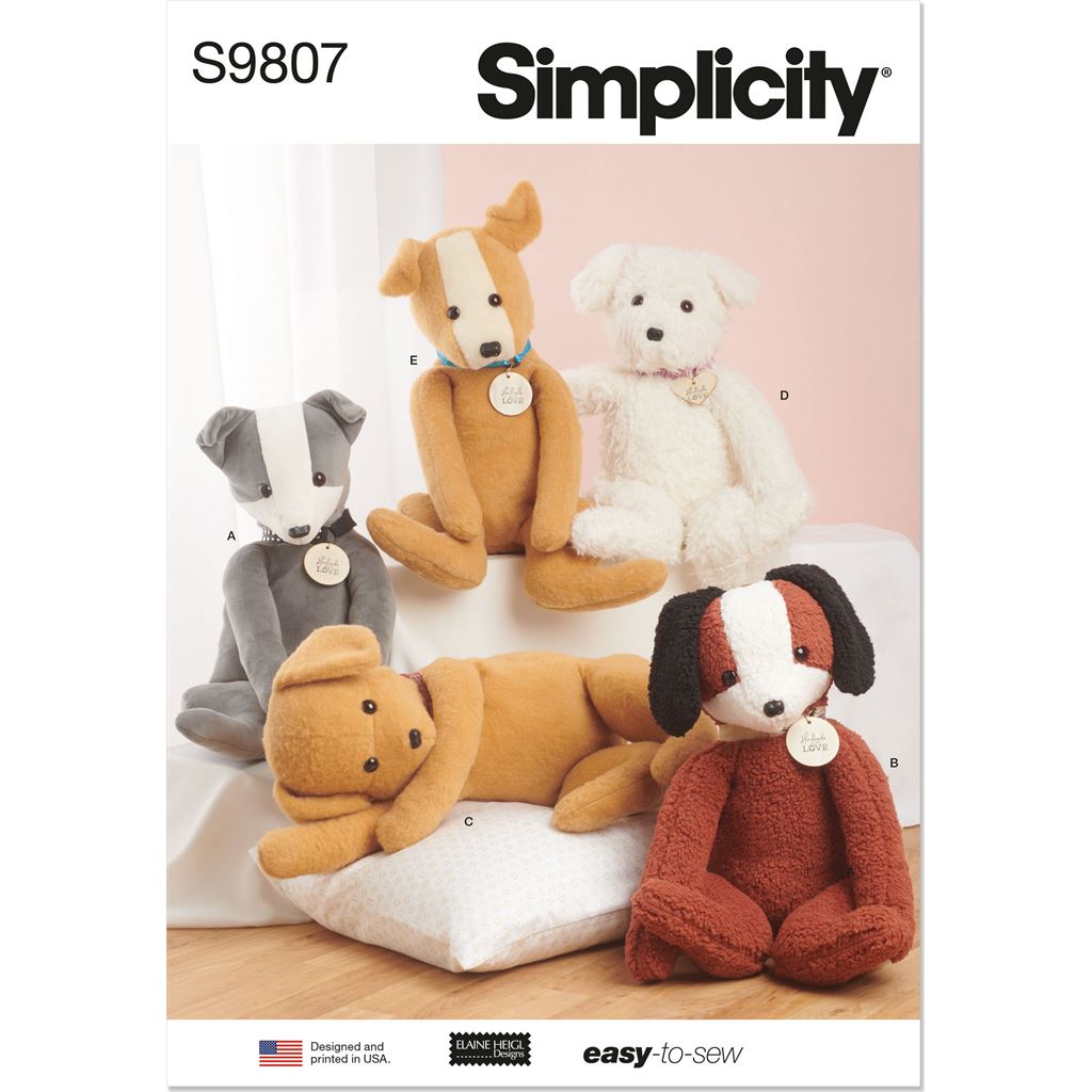Simplicity Sewing Pattern S9807 Poseable Plush Animals by Elaine Heigl Designs 9807 Image 1 From Patternsandplains.com